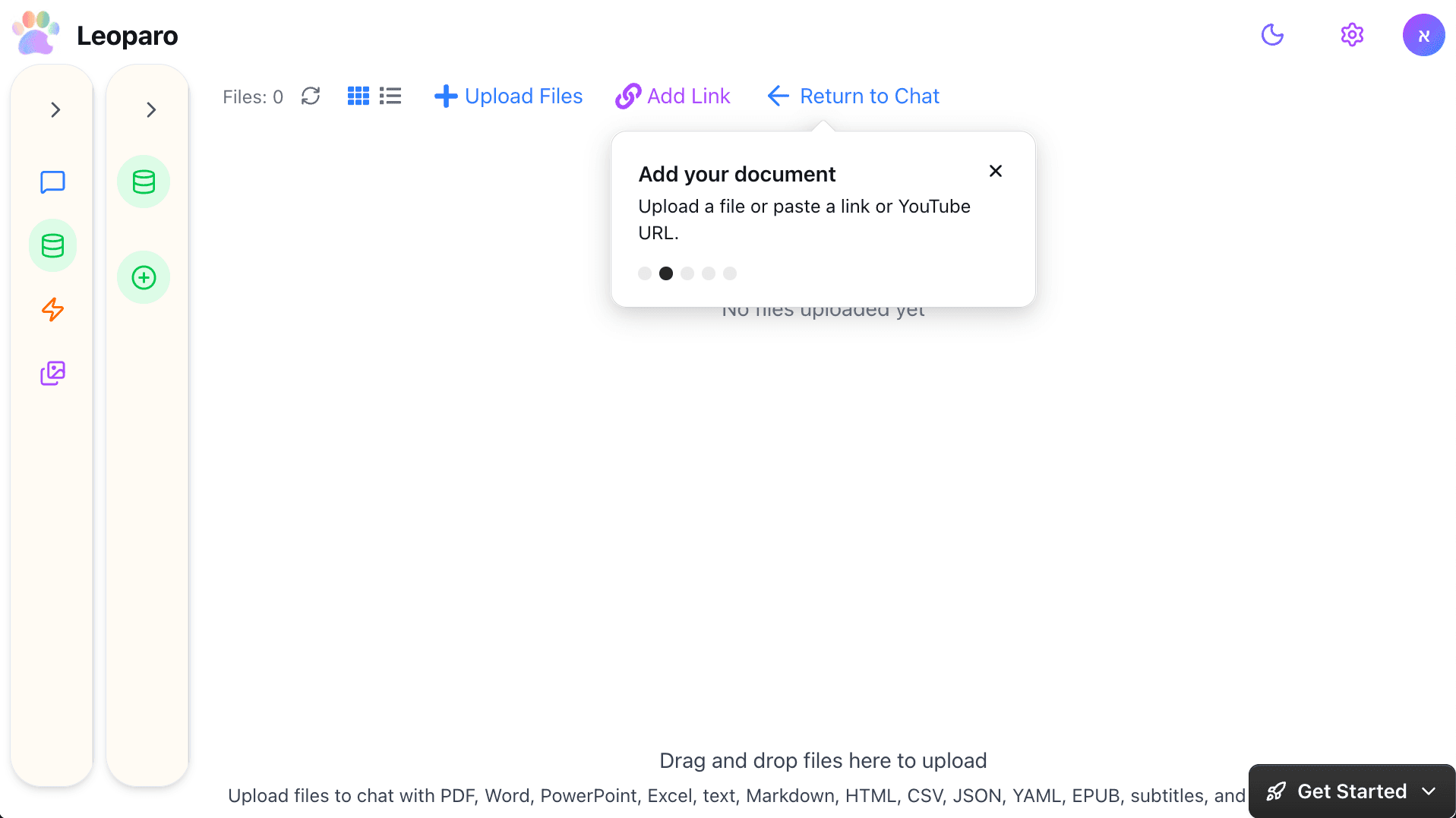 Upload files to a knowledge base