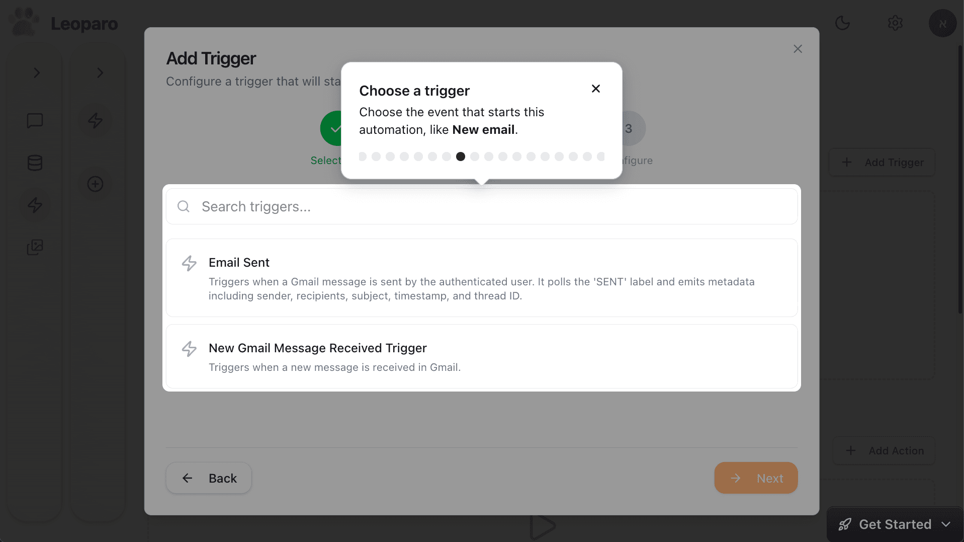 Choose a trigger