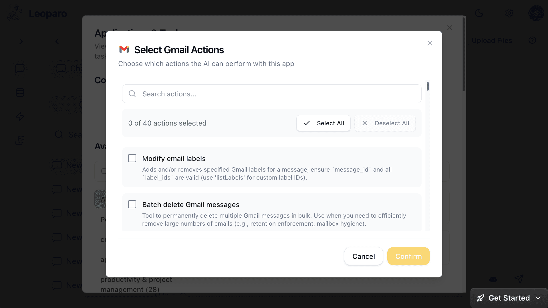 Control Gmail permissions