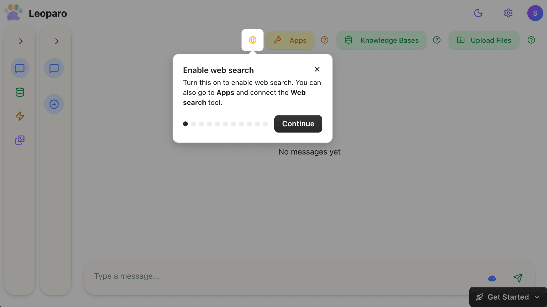 Enable web search