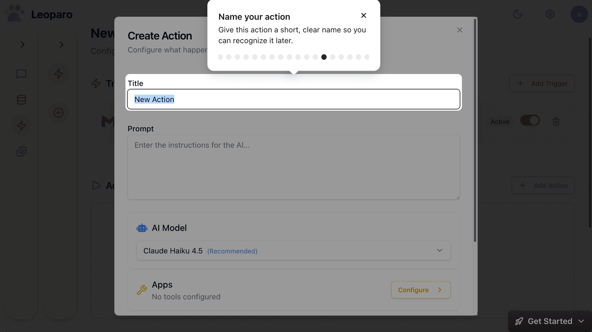 Name your action