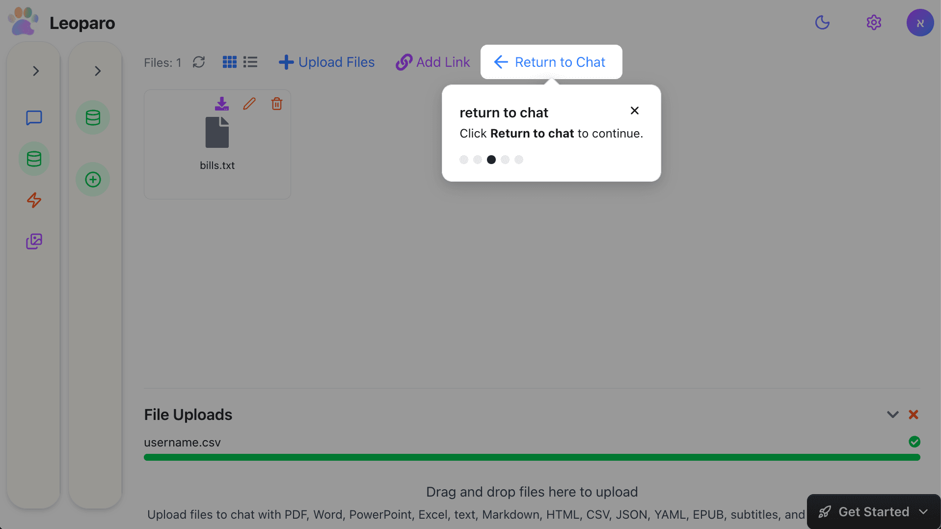 Return to chat