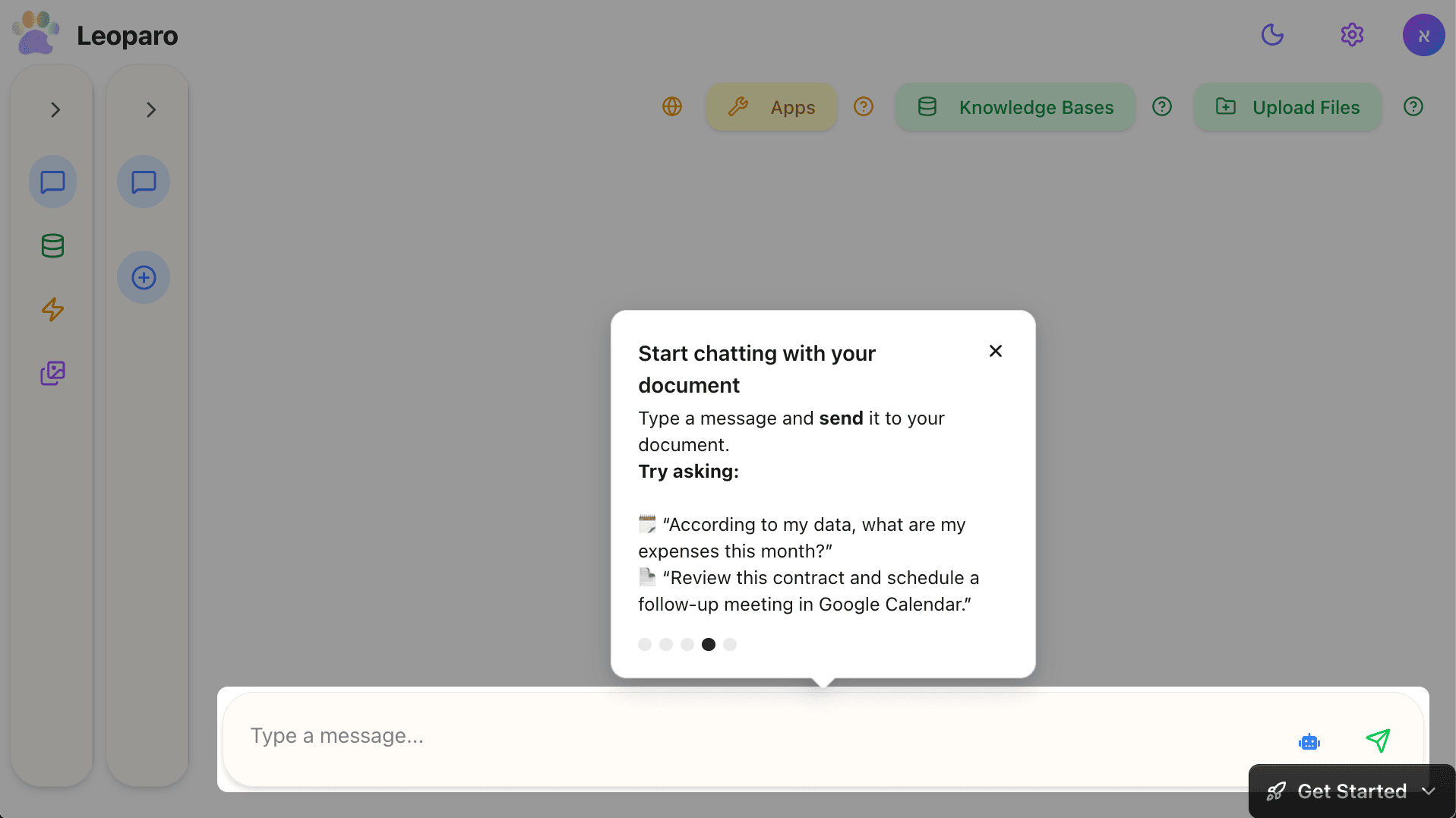 Start chatting with your document