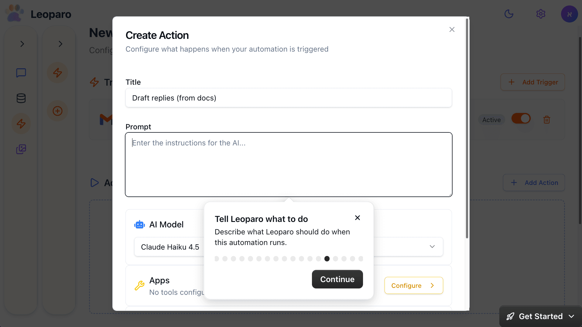 Tell Leoparo what to do