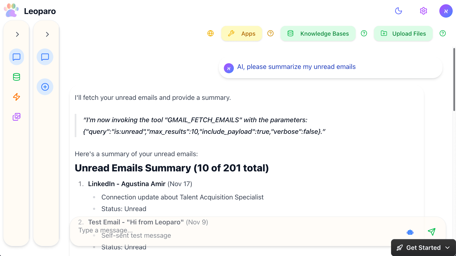 You are chatting with your app